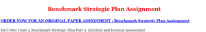 Benchmark Strategic Plan Assignment