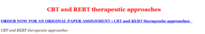 CBT and REBT therapeutic approaches