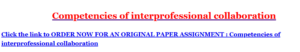 Competencies of interprofessional collaboration