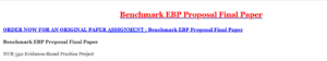 Benchmark EBP Proposal Final Paper