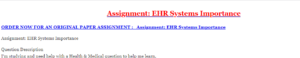 EHR Systems Importance