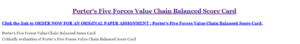 Porter's Five Forces Value Chain Balanced Score Card