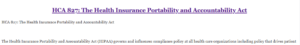 HCA 827: The Health Insurance Portability and Accountability Act
