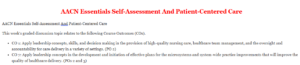 AACN Essentials Self-Assessment And Patient-Centered Care
