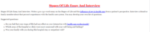 Stages Of Life Essay And Interview
