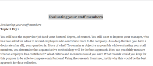 Evaluating your staff members