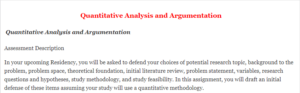  Quantitative Analysis and Argumentation
