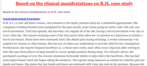 Based on the clinical manifestations on R.H. case study