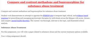 Compare and contrast methadone and buprenorphine for substance abuse treatment.