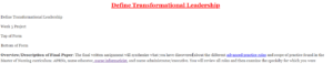 Define Transformational Leadership