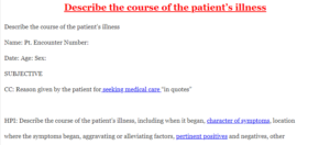Describe the course of the patient’s illness
