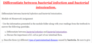 Differentiate between bacterial infection and bacterial intoxication.