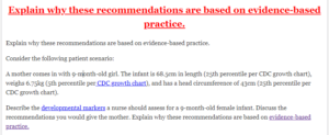 Explain why these recommendations are based on evidence-based practice.