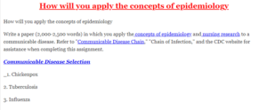 How will you apply the concepts of epidemiology