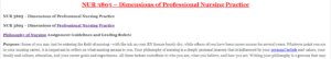 NUR 3805 – Dimensions of Professional Nursing Practice