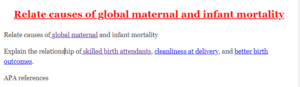 Relate causes of global maternal and infant mortality