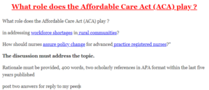 What role does the Affordable Care Act (ACA) play