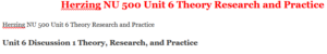 Herzing NU 500 Unit 6 Theory Research and Practice 
