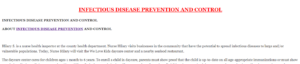 INFECTIOUS DISEASE PREVENTION AND CONTROL