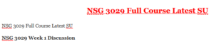 NSG 3029 Full Course Latest SU