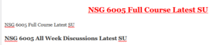 NSG 6005 Full Course Latest SU