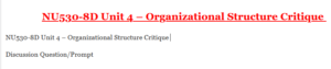 NU530-8D Unit 4 – Organizational Structure Critique
