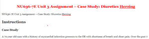 NU636-7E Unit 3 Assignment – Case Study: Diuretics Herzing