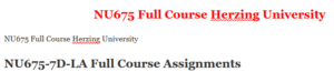 NU675 Full Course Herzing University