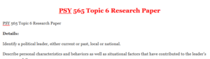 PSY 565 Topic 6 Research Paper