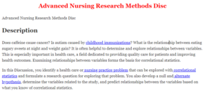 Advanced Nursing Research Methods Disc 