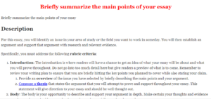 Briefly summarize the main points of your essay