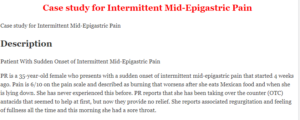 Case study for Intermittent Mid-Epigastric Pain