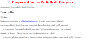 Compare and Contrast Public Health Emergency