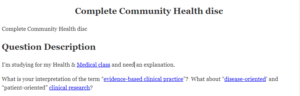 Complete Community Health disc