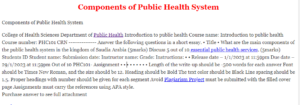 Components of Public Health System