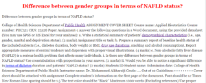 Difference between gender groups in terms of NAFLD status