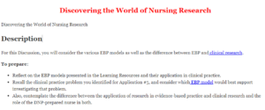 Discovering the World of Nursing Research