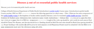 Discuss 5 out of 10 essential public health services