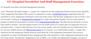GU Hospital Newsletter And Staff Management Exercises