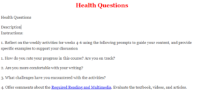 Health Questions