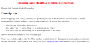 Hearing Aids Health & Medical Discussion