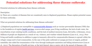 Potential solutions for addressing these disease outbreaks