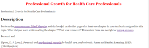 Professional Growth for Health Care Professionals