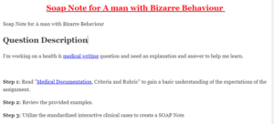 Soap Note for A man with Bizarre Behaviour