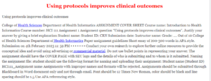 Using protocols improves clinical outcomes
