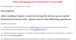 What advantages do women have in nursing