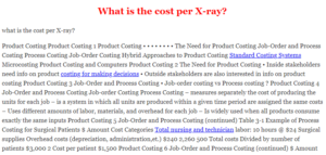what is the cost per X-ray
