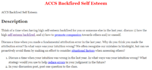 ACCS Backfired Self Esteem