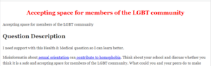 Accepting space for members of the LGBT community
