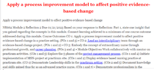 Apply a process improvement model to affect positive evidence-based change